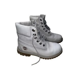 Timberland Classic 6 Inch Premium Boots Gray Nubuck Womens Size 5 Waterproof